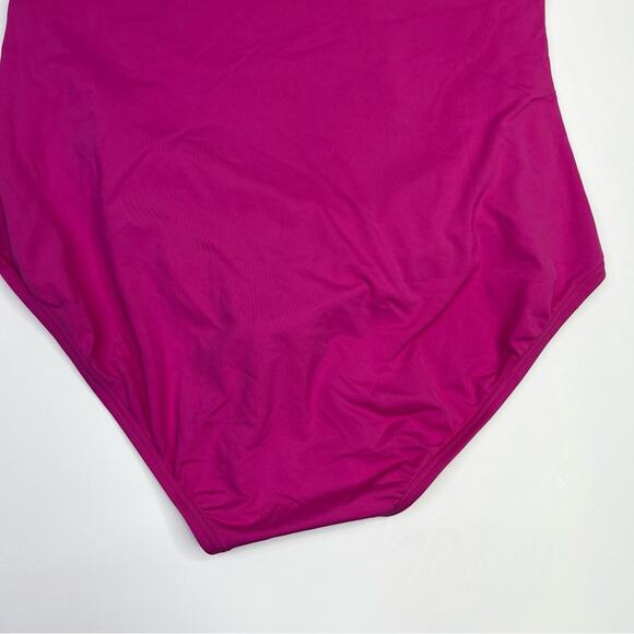 MICHAEL Michael Kors One Shoulder One Piece swimsuit pink cerise - 14 - Picture 9 of 12